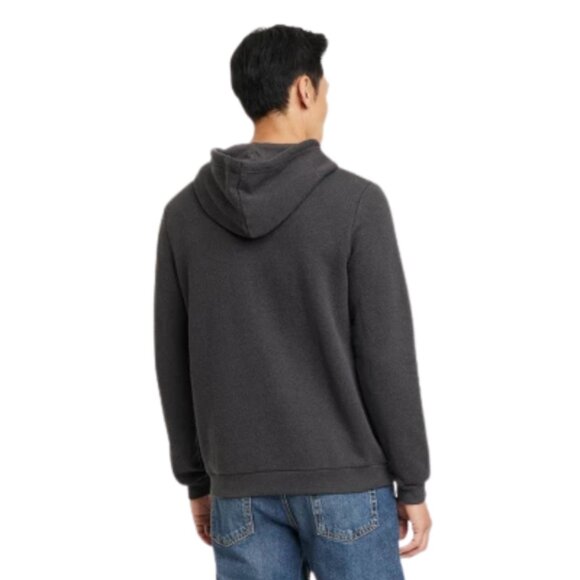 Goodfellow & Co. Men's Textured Fleece Hooded Sweatshirt - MEDIUM Charcoal NEW - Picture 3 of 4